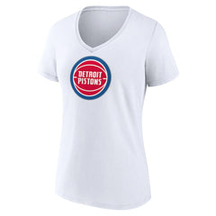 NBA - Detroit Pistons Women's Logo V-Neck T-Shirt - White