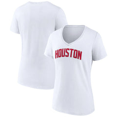 NBA - Houston Rockets Women's Wordmark V-Neck T-Shirt - White