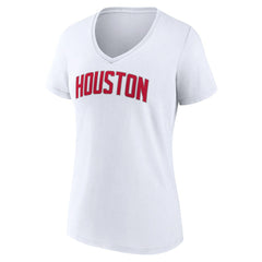 NBA - Houston Rockets Women's Wordmark V-Neck T-Shirt - White