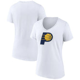 NBA - Indiana Pacers Women's Logo V-Neck T-Shirt - White