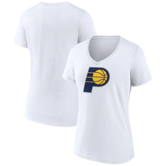 NBA - Indiana Pacers Women's Logo V-Neck T-Shirt - White