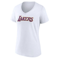 NBA - Los Angeles Lakers Women's Wordmark V-Neck T-Shirt - White