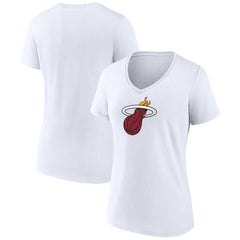 NBA - Miami Heat Women's Logo V-Neck T-Shirt - White
