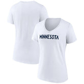 NBA - Minnesota Timberwolves Women's Wordmark V-Neck T-Shirt - White