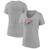 NBA - Oklahoma City Thunder Women's Logo V-Neck T-Shirt - Gray