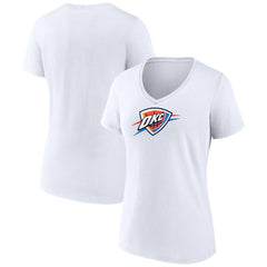 NBA - Oklahoma City Thunder Women's Logo V-Neck T-Shirt - White