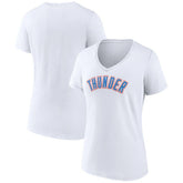 NBA - Oklahoma City Thunder Women's Wordmark V-Neck T-Shirt - White