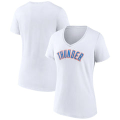 NBA - Oklahoma City Thunder Women's Wordmark V-Neck T-Shirt - White