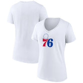 NBA - Philadelphia 76ers Women's Logo V-Neck T-Shirt - White