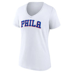 NBA - Philadelphia 76ers Women's Wordmark V-Neck T-Shirt - White