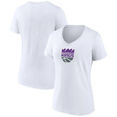 NBA - Sacramento Kings Women's Logo V-Neck T-Shirt - White