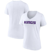 NBA - Sacramento Kings Women's Wordmark V-Neck T-Shirt - White