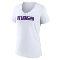 NBA - Sacramento Kings Women's Wordmark V-Neck T-Shirt - White