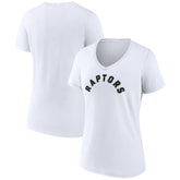 NBA - Toronto Raptors Women's Wordmark V-Neck T-Shirt - White