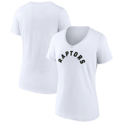 NBA - Toronto Raptors Women's Wordmark V-Neck T-Shirt - White
