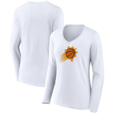 NBA - Phoenix Suns Women's Logo Long Sleeve V-Neck T-Shirt - White