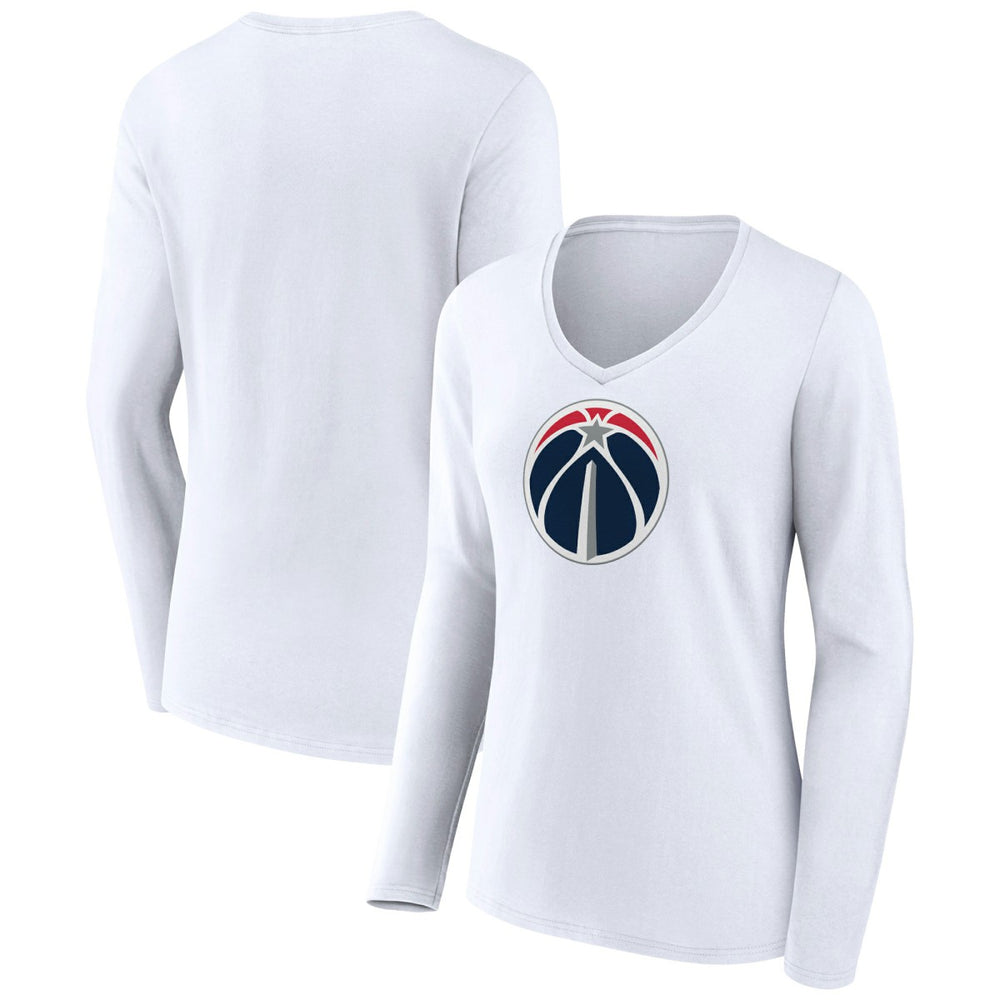 NBA - Washington Wizards Women's Logo Long Sleeve V-Neck T-Shirt - White