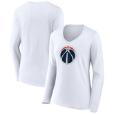 NBA - Washington Wizards Women's Logo Long Sleeve V-Neck T-Shirt - White