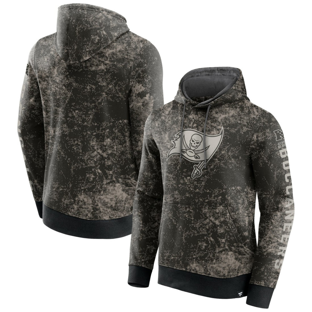 Tampa Bay Buccaneers Blackout Tonal Pullover Hoodie Black/Gray - Fanatics