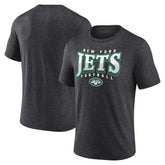 New York Jets Divided Warp Tri-Blend T-Shirt Heather Charcoal - Fanatics