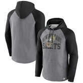 New Orleans Saints Favorite Arch Raglan Pullover Hoodie Heather Gray - Fanatics