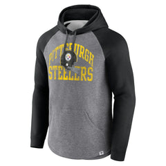 Pittsburgh Steelers Favorite Arch Raglan Pullover Hoodie Heather Gray - Fanatics
