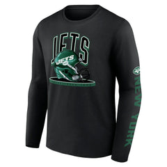 New York Jets Helmet Platform Long Sleeve T-Shirt Black - Fanatics