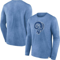 Los Angeles Rams Washed Primary Long Sleeve T-Shirt Heather Royal - Fanatics