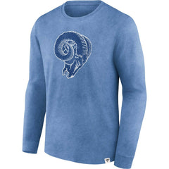 Los Angeles Rams Washed Primary Long Sleeve T-Shirt Heather Royal - Fanatics