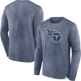 Tennessee Titans Washed Primary Long Sleeve T-Shirt Heather Navy - Fanatics