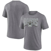 Las Vegas Raiders Warped Block Tri-Blend T-Shirt Heather Gray - Fanatics