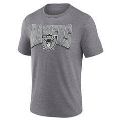 Las Vegas Raiders Warped Block Tri-Blend T-Shirt Heather Gray - Fanatics