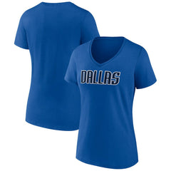 NBA - Dallas Mavericks Women's Wordmark V-Neck T-Shirt - Royal