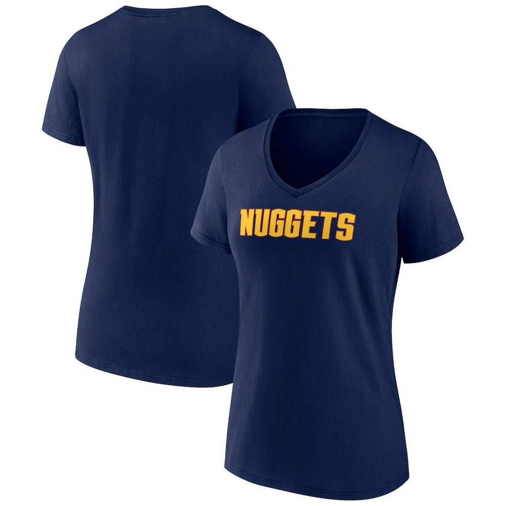 NBA - Denver Nuggets Women's Wordmark V-Neck T-Shirt - Navy
