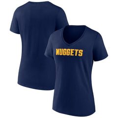 NBA - Denver Nuggets Women's Wordmark V-Neck T-Shirt - Navy