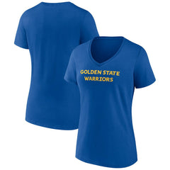 NBA - Golden State Warriors Women's Wordmark V-Neck T-Shirt - Royal