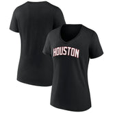 NBA - Houston Rockets Women's Wordmark V-Neck T-Shirt - Black