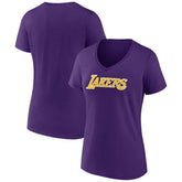 NBA - Los Angeles Lakers Women's Wordmark V-Neck T-Shirt - Purple