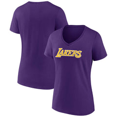 NBA - Los Angeles Lakers Women's Wordmark V-Neck T-Shirt - Purple
