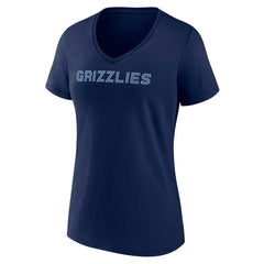 NBA - Memphis Grizzlies Women's Wordmark V-Neck T-Shirt - Navy