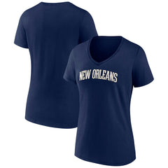 NBA - New Orleans Pelicans Women's Wordmark V-Neck T-Shirt - Navy