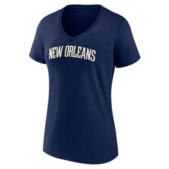 NBA - New Orleans Pelicans Women's Wordmark V-Neck T-Shirt - Navy