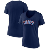 NBA - Oklahoma City Thunder Women's Wordmark V-Neck T-Shirt - Navy