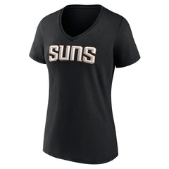 NBA - Phoenix Suns Women's Wordmark V-Neck T-Shirt - Black
