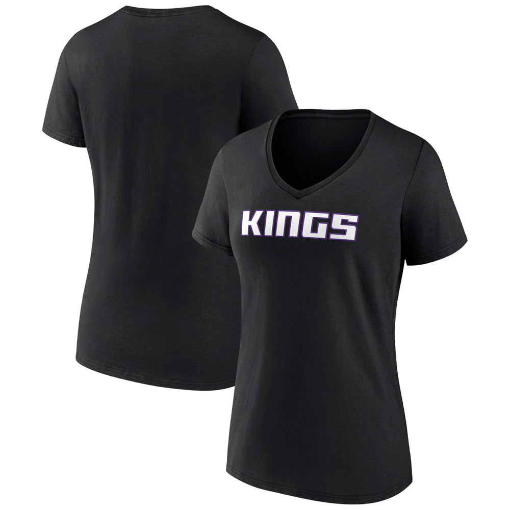 NBA - Sacramento Kings Women's Wordmark V-Neck T-Shirt - Black