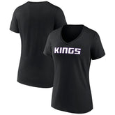 NBA - Sacramento Kings Women's Wordmark V-Neck T-Shirt - Black