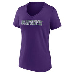 NBA - Sacramento Kings Women's Wordmark V-Neck T-Shirt - Purple