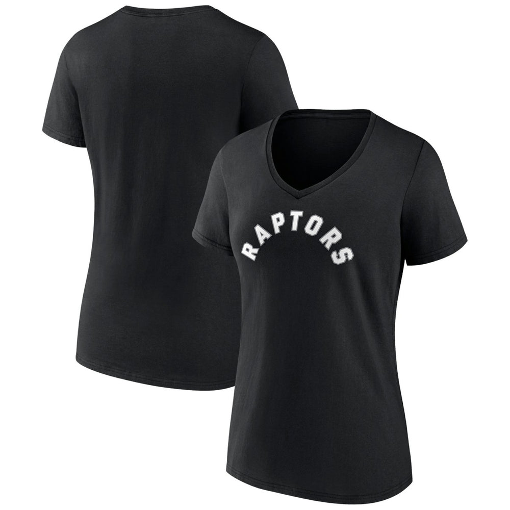 NBA - Toronto Raptors Women's Wordmark V-Neck T-Shirt - Black