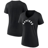 NBA - Toronto Raptors Women's Wordmark V-Neck T-Shirt - Black