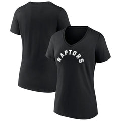 NBA - Toronto Raptors Women's Wordmark V-Neck T-Shirt - Black
